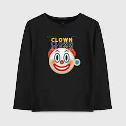 Лонгслив хлопковый детский Litterly Clown, цвет: черный