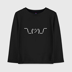 Лонгслив хлопковый детский Эмодзи I dont know - светлый, цвет: черный