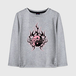Лонгслив хлопковый детский Blackpink - logo in yang, цвет: меланж