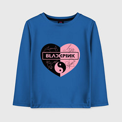 Лонгслив хлопковый детский Blackpink сердце, цвет: синий