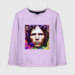 Лонгслив хлопковый детский Jim Morrison Glitch 25 Digital Art, цвет: лаванда