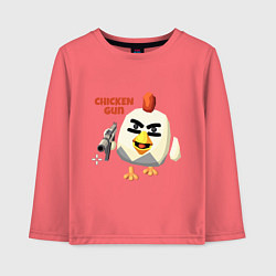 Лонгслив хлопковый детский Chicken Gun злой, цвет: коралловый