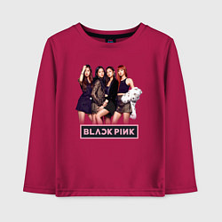 Лонгслив хлопковый детский Rose Blackpink kpop, цвет: маджента