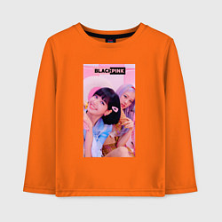 Лонгслив хлопковый детский Girl Blackpink, цвет: оранжевый