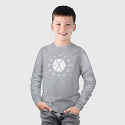 Лонгслив хлопковый детский Logo EXO, цвет: меланж — фото 2