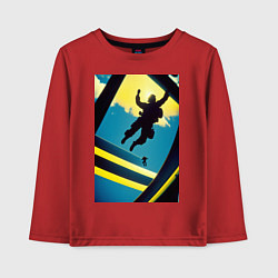 Лонгслив хлопковый детский Два парашютиста, цвет: красный