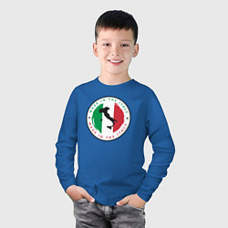 Лонгслив хлопковый детский Сделан в Италии, цвет: синий — фото 2