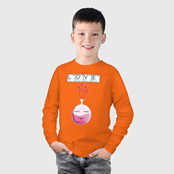 Лонгслив хлопковый детский Химия любви - для нее, цвет: оранжевый — фото 2