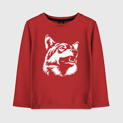 Лонгслив хлопковый детский Голова волка Wolf head, цвет: красный