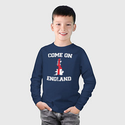 Лонгслив хлопковый детский Come on England, цвет: тёмно-синий — фото 2