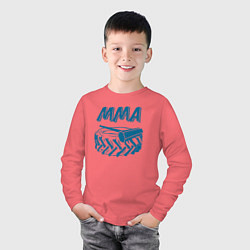 Лонгслив хлопковый детский MMA power, цвет: коралловый — фото 2