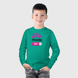 Лонгслив хлопковый детский Барби мод, цвет: зеленый — фото 2