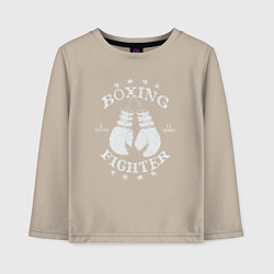Лонгслив хлопковый детский Boxing fighter, цвет: миндальный