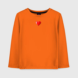 Лонгслив хлопковый детский Маленькое сердечко кулон, цвет: оранжевый