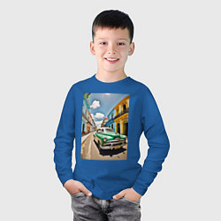 Лонгслив хлопковый детский Кубинская улица, цвет: синий — фото 2