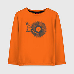 Лонгслив хлопковый детский Vinyl style, цвет: оранжевый