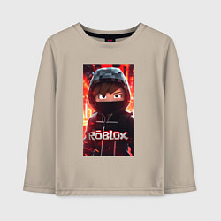 Лонгслив хлопковый детский Roblox fire, цвет: миндальный