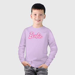 Лонгслив хлопковый детский Барби Фильм Логотип, цвет: лаванда — фото 2