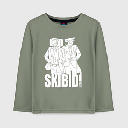 Лонгслив хлопковый детский Skibidi Toilet Cameraman and Speakerman, цвет: авокадо
