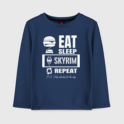 Лонгслив хлопковый детский Скайрим The Elder Scrolls, цвет: тёмно-синий