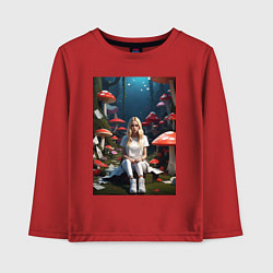 Лонгслив хлопковый детский Alice in Wonderland, цвет: красный