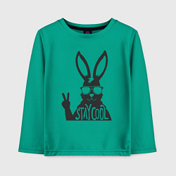 Лонгслив хлопковый детский Stay cool rabbit, цвет: зеленый