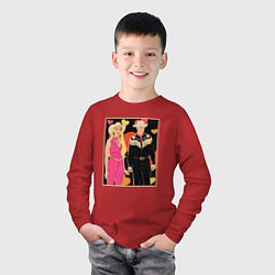 Лонгслив хлопковый детский Ковбои Барби и Кен, цвет: красный — фото 2