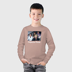 Лонгслив хлопковый детский Depeche Mode - Retro Band, цвет: пыльно-розовый — фото 2