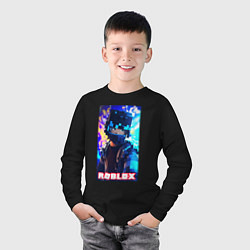 Лонгслив хлопковый детский Roblox cyberpunk style, цвет: черный — фото 2