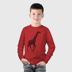 Лонгслив хлопковый детский Жираф гуляет, цвет: красный — фото 2