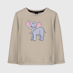 Лонгслив хлопковый детский Сute elephant, цвет: миндальный