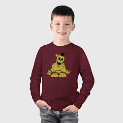Лонгслив хлопковый детский Золотой Фредди разобран, цвет: меланж-бордовый — фото 2