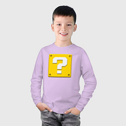 Лонгслив хлопковый детский Марио кубик вопросительный, цвет: лаванда — фото 2
