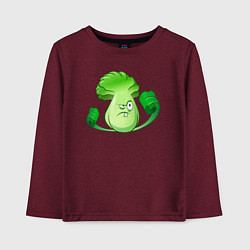 Лонгслив хлопковый детский Бонк Чой, цвет: меланж-бордовый