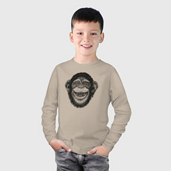 Лонгслив хлопковый детский Smile monkey, цвет: миндальный — фото 2