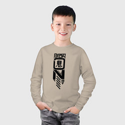 Лонгслив хлопковый детский Cyber ninja, цвет: миндальный — фото 2