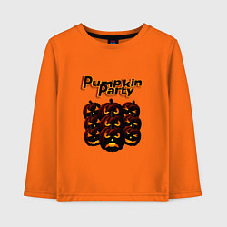 Лонгслив хлопковый детский Хэллоуин тусовка, цвет: оранжевый