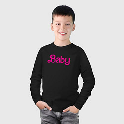 Лонгслив хлопковый детский Ребенок Барби, цвет: черный — фото 2