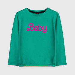 Лонгслив хлопковый детский Ребенок Барби, цвет: зеленый