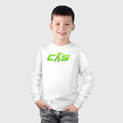 Лонгслив хлопковый детский CS2 green logo, цвет: белый — фото 2