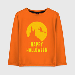 Лонгслив хлопковый детский Halloween witch, цвет: оранжевый