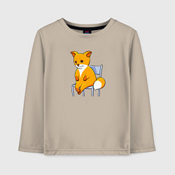 Лонгслив хлопковый детский Лиса из мема, цвет: миндальный