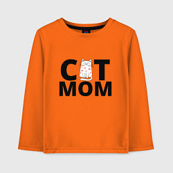 Лонгслив хлопковый детский Мама любит котика, цвет: оранжевый