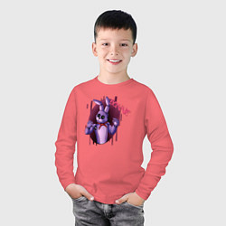 Лонгслив хлопковый детский Стильный Бонни, цвет: коралловый — фото 2