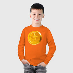 Лонгслив хлопковый детский Монета Марио, цвет: оранжевый — фото 2