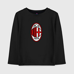 Лонгслив хлопковый детский Футбольный клуб Milan, цвет: черный