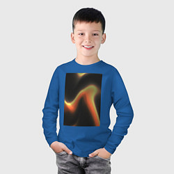 Лонгслив хлопковый детский Абтрактный геометрический 3д с волнами, цвет: синий — фото 2
