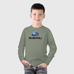 Лонгслив хлопковый детский Subaru sport auto, цвет: авокадо — фото 2