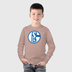 Лонгслив хлопковый детский Schalke 04 fc club, цвет: пыльно-розовый — фото 2