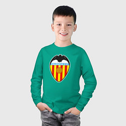 Лонгслив хлопковый детский Valencia fc sport, цвет: зеленый — фото 2